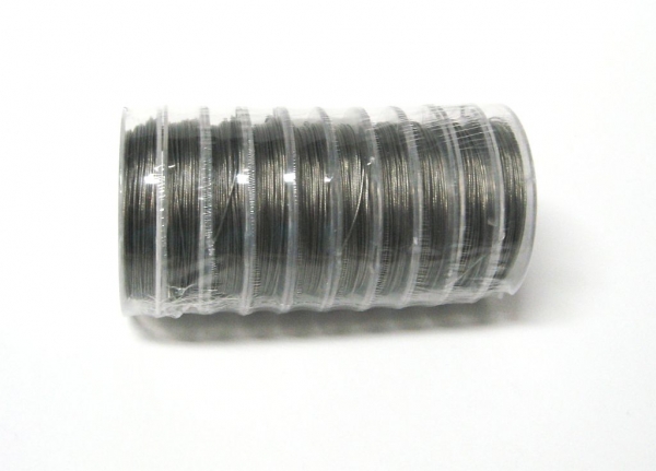 10 Stück Grau 0,38 mm Stahlseide/Schmuckdraht 10 M auf Spule